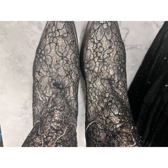 Safari Exotic Leather Boots Hand Made Vintage Women’s Size 8 1/2 Sequins Bling - Picture 9 of 11